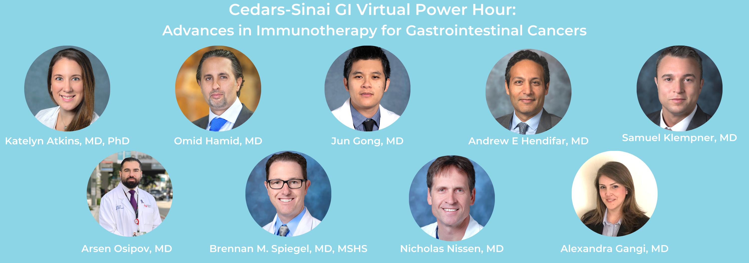 Cedars-Sinai GI Virtual Power Hour: Advances in Immunotherapy for Gastrointestinal Cancers Banner